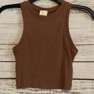 Full Tilt Chocolate Sleeveless Crop Top